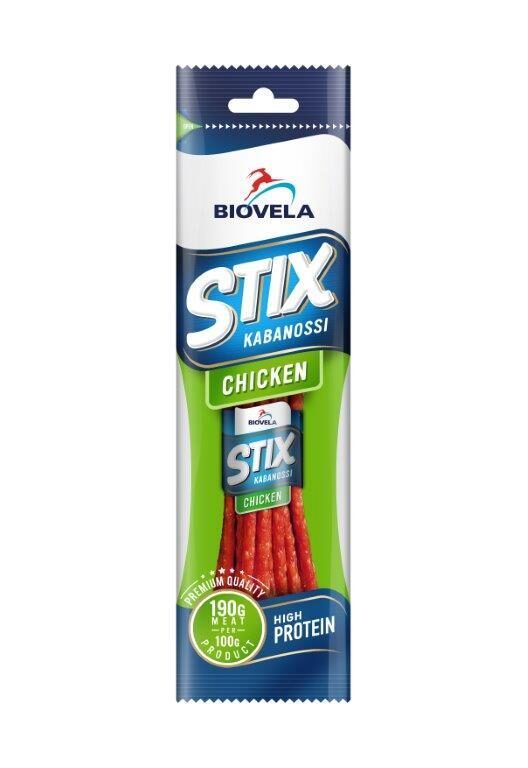 Hot smoked chicken STIX BIOVELA Kabanossi 100g
